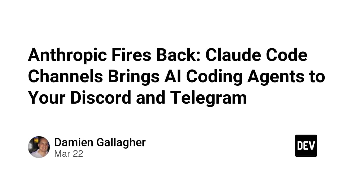 Smartphone displaying a Telegram chat interface with a coding agent conversation, next to a laptop showing code on a…