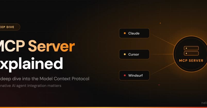 Developer at a computer terminal displaying code for a Model Context Protocol server, with a content management…
