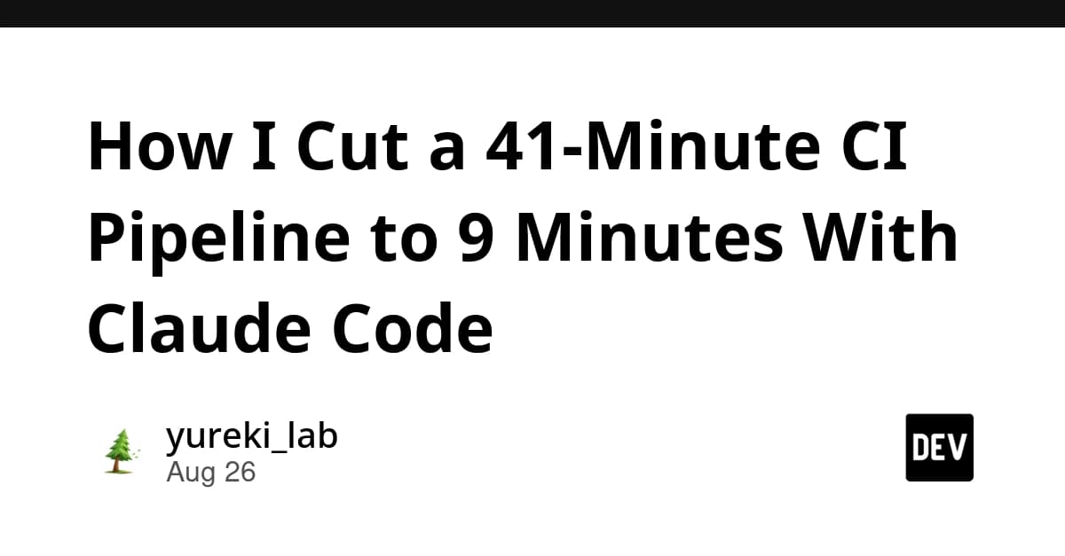 Developer staring at a dashboard showing a 41-minute CI pipeline duration, with a graph and code editor in the…