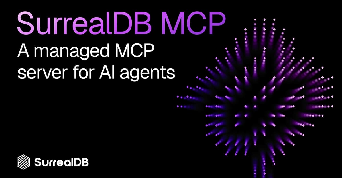 Developer typing Claude Code CLI command in a terminal to configure SurrealDB MCP server, with code editor and…