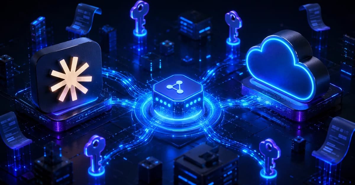 Claude AI interface on AWS with IAM and CloudTrail dashboards visible