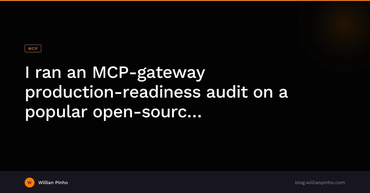 Engineer reviews a security audit report on a laptop, highlighting LiteLLM gateway flaws like missing MCP tool…