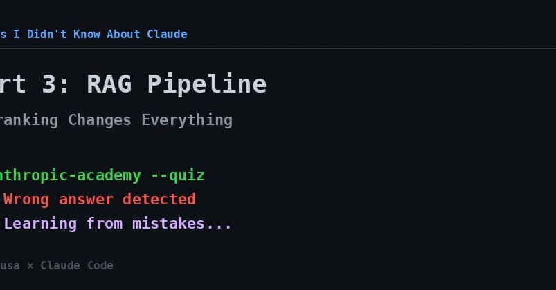 Developer coding a RAG pipeline with Claude re-ranking, showing code on screen and LLM integration workflow