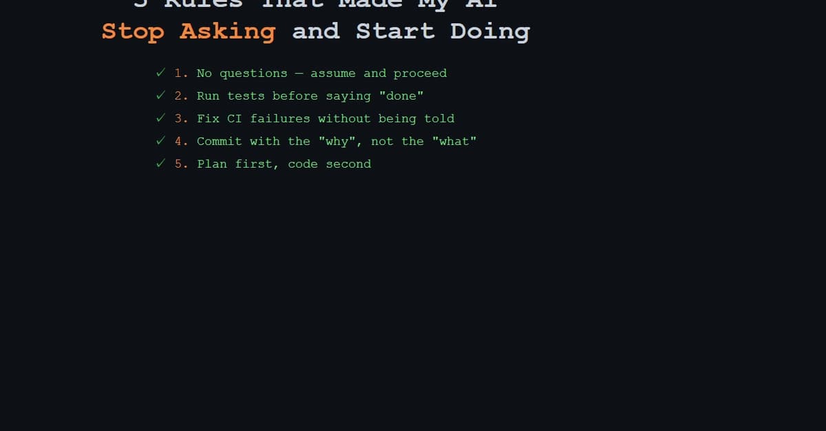 5 CLAUDE.md Rules That Cut AI Interruptions by 80%