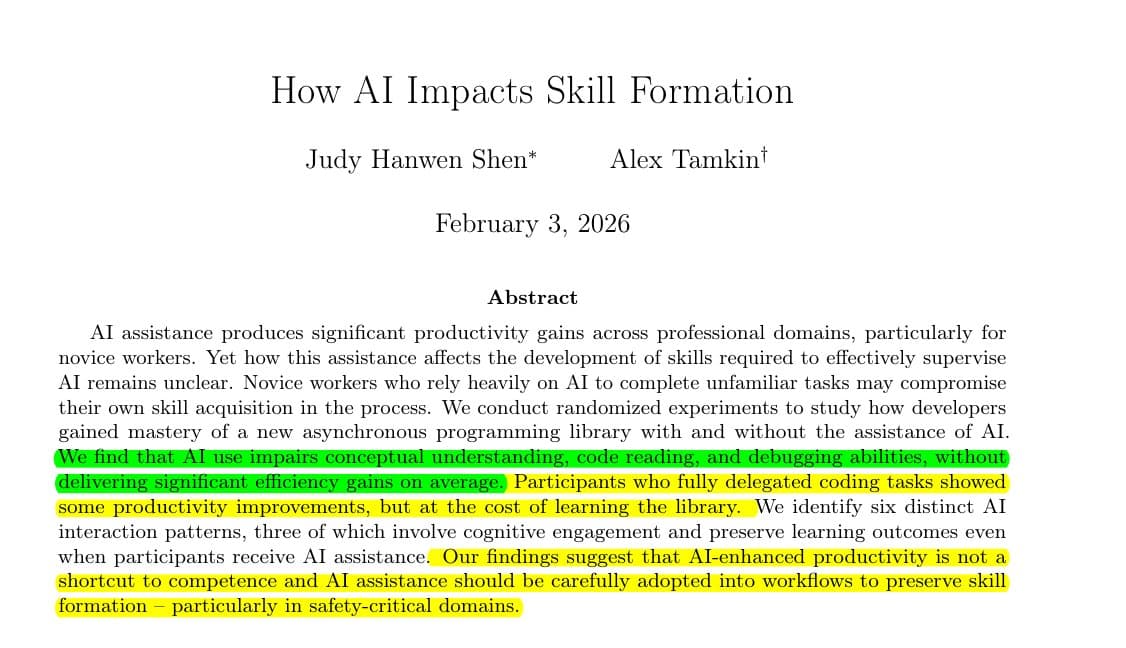 Anthropic Study Reveals AI Coding Assistants May Undermine Developer Skills