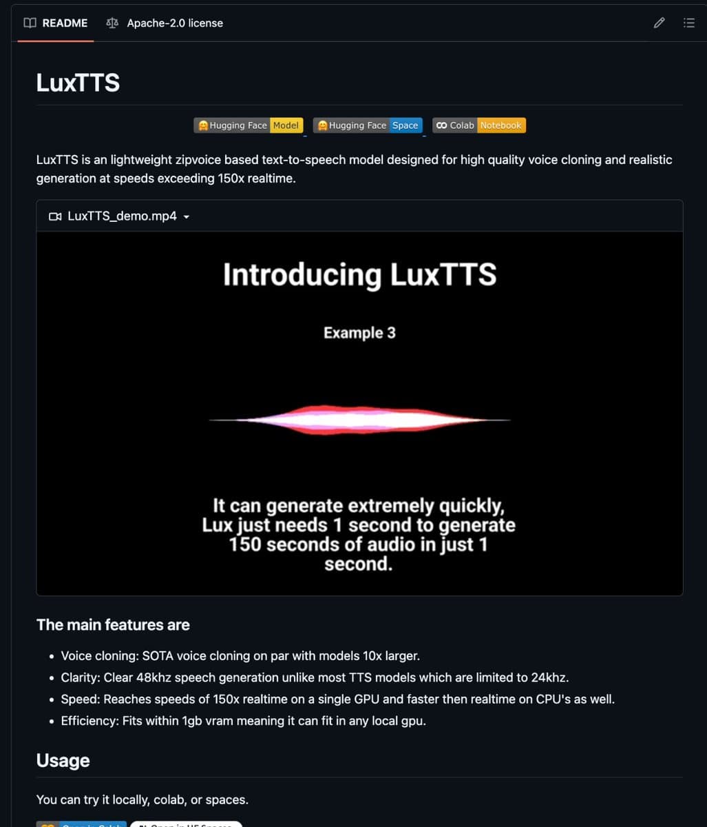 LuxTTS Democratizes Voice Cloning: High-Quality Synthesis Now Runs on Consumer Hardware