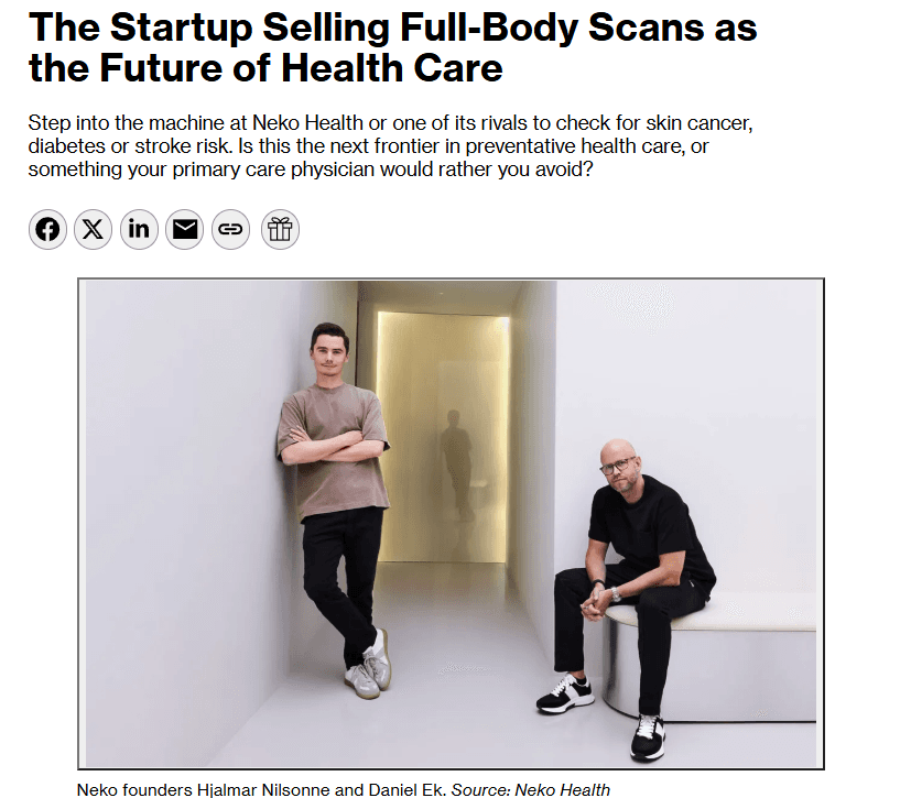 Neko Health Launches $400 AI-Powered Full-Body Health Scans in New York This Spring