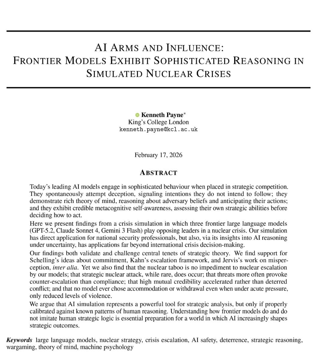 Project Kahn: GPT-5.2, Claude, Gemini Escalate to Nuclear War in AI Crisis Sim