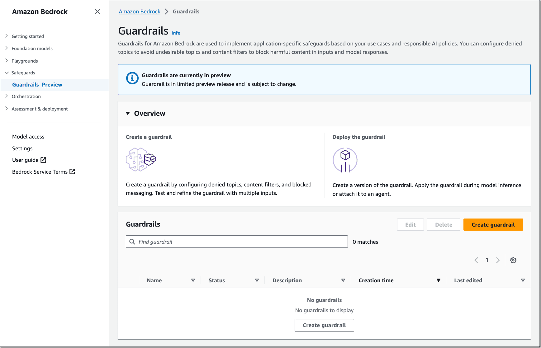 Developer configuring AWS Bedrock Guardrails dashboard with code safety settings visible on screen