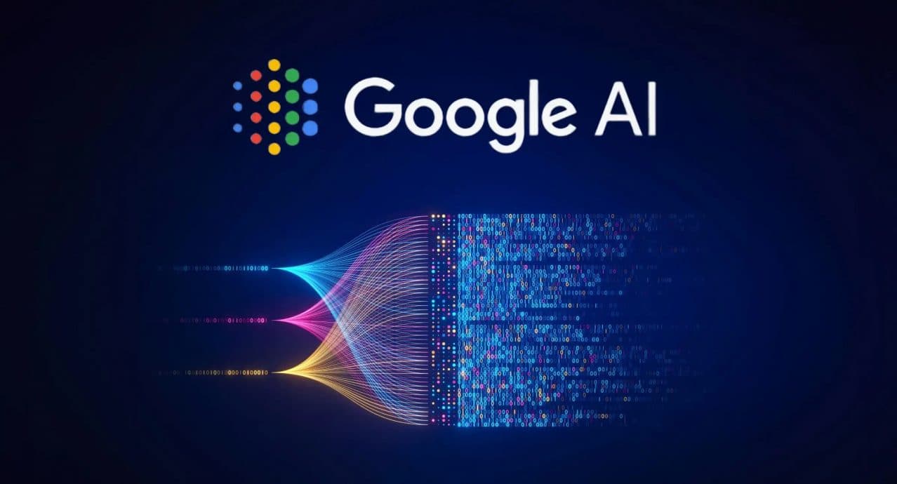Google's AutoWrite AI interface displaying a research paper generated from scratch, with code and text on a screen