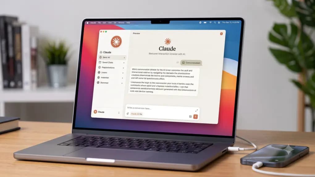 A developer typing code on a MacBook with an iPhone simulator screen visible next to the code editor, showcasing…