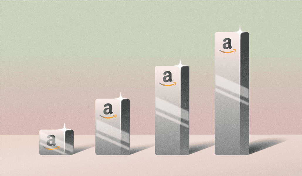 An Amazon delivery van parked in front of a warehouse with boxes stacked inside, symbolizing rising logistics costs…