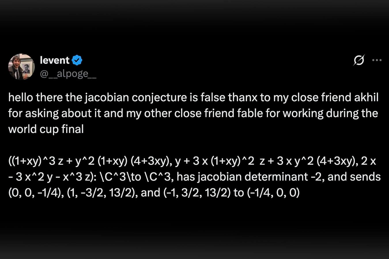 AI system on a computer screen displays complex mathematical equations and a highlighted counterexample, with a…